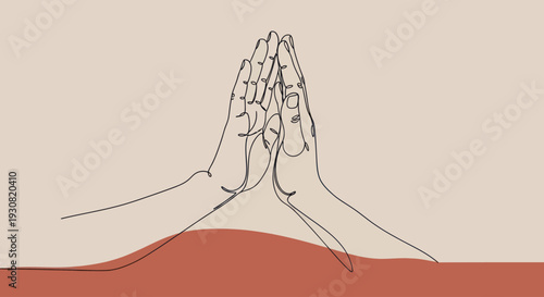 Hands Together in Prayer Gesture.