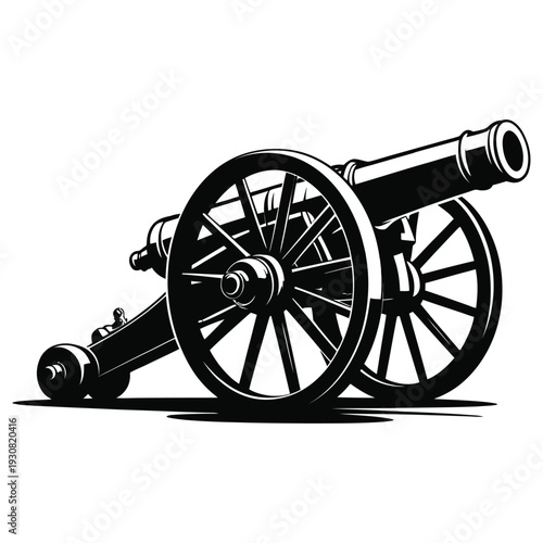 old cannon isolated on white