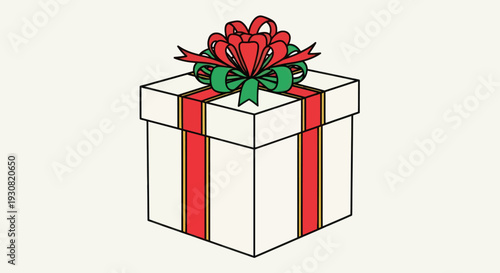 Gift Box with Ribbon and Bow.