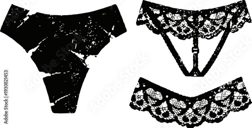 Black lace underwear collection women's lingerie set with floral patterns and delicate design elements