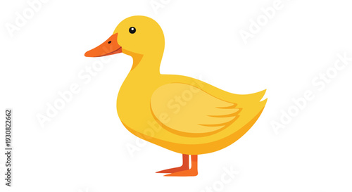 A charming stylized yellow duckling illustration with a clean white background for versatile design applications