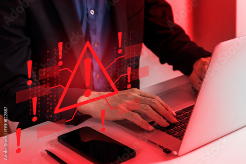 Photography Business concept, enterprise system alert, display alert data in database and system, prevent business data damage problem