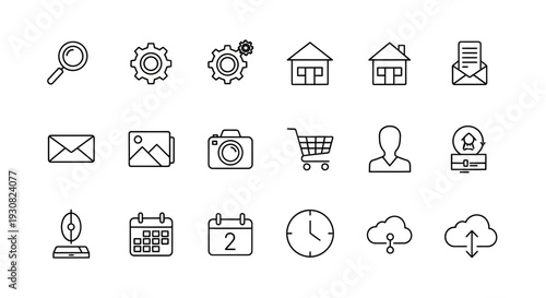 Collection of web interface icons.