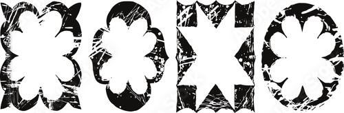 set of vintage black ornamental grunge frames and decorative design elements