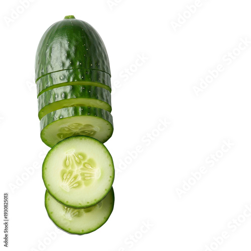 Cucumber slices and portion of cucumber