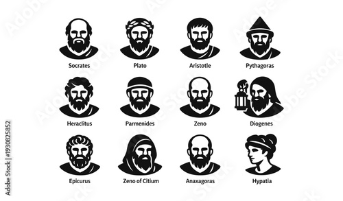 Ancient greek philosophers portraits collection