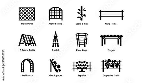 Different garden trellis designs and structures for various plant support