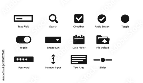 Essential user interface elements: icons for forms and interactions