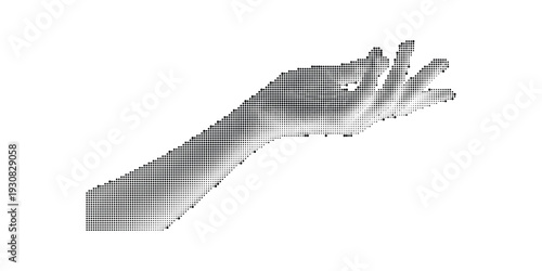 Hand gesture illustration in halftone dots