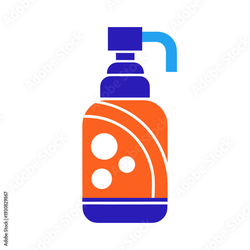 A bottle of soap with a pump on a white background