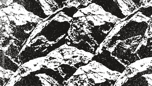 Black and white rock texture rough natural stone surface with cracked patterns and weathered details