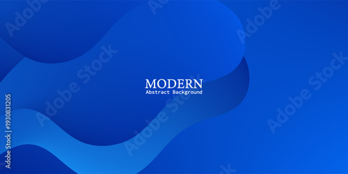 Abstract Blue Wavy Background with Fluid Monochromatic Shapes for Header and Footer