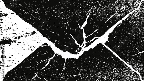 Black and white cracked textured surface background with distressed rough pattern