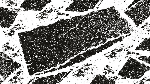 High contrast abstract pattern with black and white textured geometric shapes