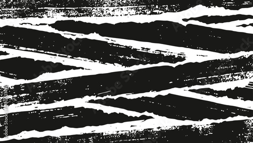 Abstract black and white grunge texture pattern with diagonal lines and rough distressed effect