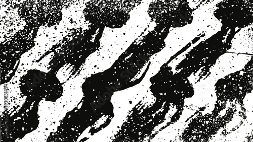 Black and white grunge texture with distressed, rough, and splattered paint pattern background
