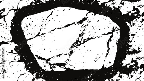 abstract black and white cracked rock texture background with irregular shapes and lines
