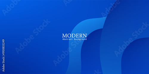 Abstract Blue Wavy Background with Fluid Monochromatic Shapes for Header and Footer