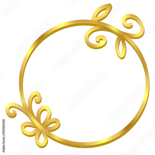 Golden Oval Ornate Frame with Floral Accents