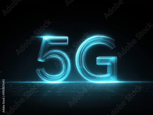 Futuristic Neon 5G Technology Concept With Glowing Wireless Network Imagery