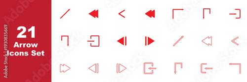 21 Minimal Corner and Return Arrow Icons Vector Set. Minimalist right arrow icon set in solid black and outline circle, clean flat vector style. Directional Arrow Symbols UI Pack. 