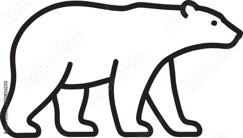 Black polar bear icon vector