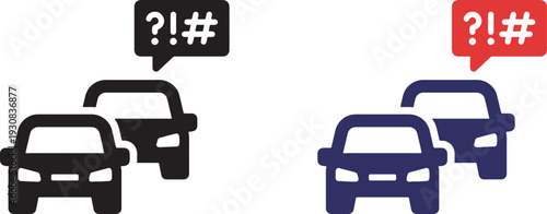 Traffic Jam Frustration Icons automobile congestion