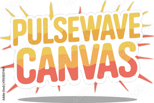 Pulsewave canvas text effect in modern style, vibrant yellow orange gradient lettering