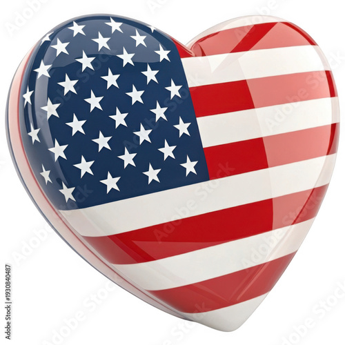 American heart isolated on transparent background