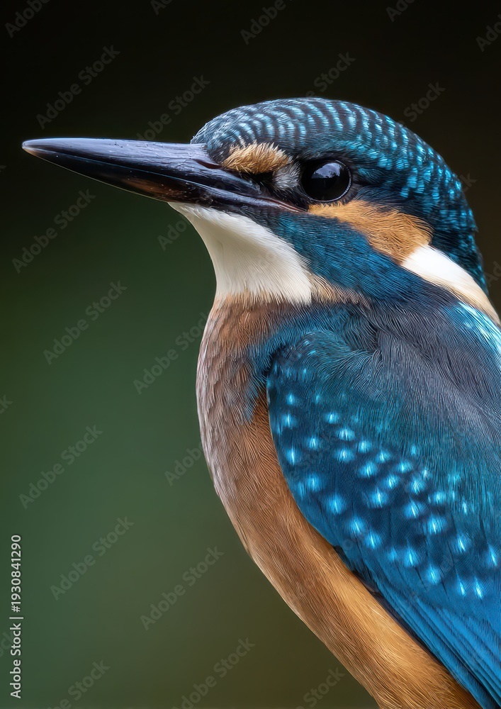 custom made wallpaper toronto digitalClose-Up Portrait of a Vibrant Kingfisher with Shimmering Feathers and Beak