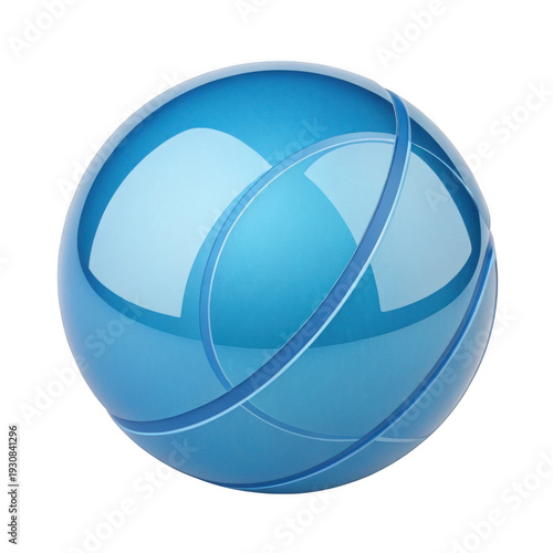 Blue ball isolated on transparent background