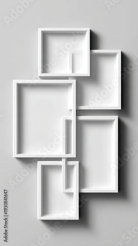 Wallpaper Mural Minimalist geometric frame wall art arrangement with white squares Torontodigital.ca