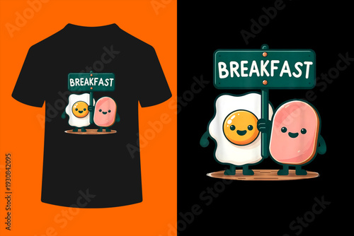 Funny Team Breakfast Eggs Bacon Ham Brunch Breakfast T-Shirt
