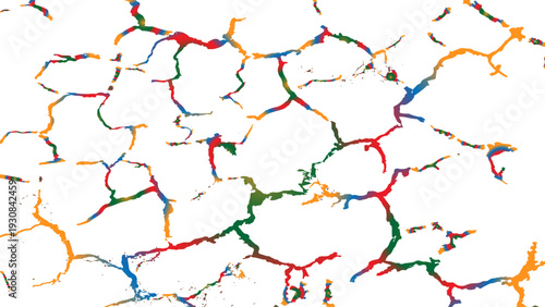 Cracked Texture: Cracked white wall texture. Surface cracks and fissures in ground. Dry Terrain with Cracked Concrete White Wall Texture, Vintage Old Wall Background with Black and White Scribble .