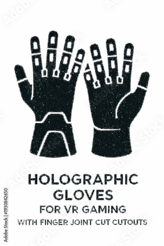 Minimalist Virtual Reality Haptic Glove Icon for Futuristic Gaming Interface