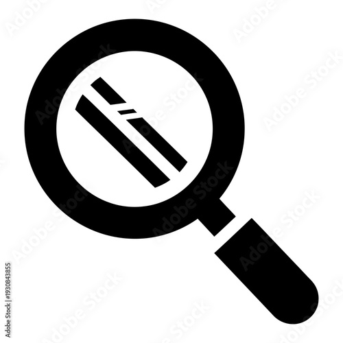 Magnifying glass and credit card icon representing financial search, payment verification, and fraud detection in a black silhouette style.