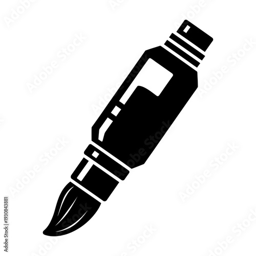 Paintbrush icon black silhouette vector illustration for art and design