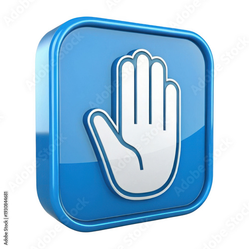 Hand stop sign isolated on transparent background