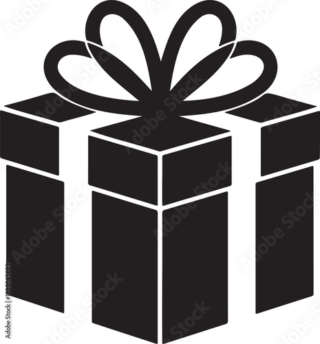 Professional Gift Box Silhouette with Large Ribbon for Corporate Gifting and Premium Retail Services