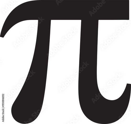 Black greek letter pi symbol on a white background also transparent background mathematics science