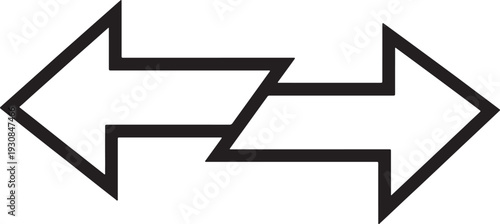 Black zigzag arrows pointing towards each other on a white background also transparent background