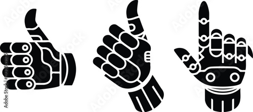 Thumb Up Collection Silhouette Icon Set Thumbs Up Typography Silhouette Icon Pack