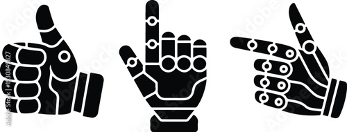 Thumb Up Collection Silhouette Icon Set Thumbs Up Typography Silhouette Icon Pack