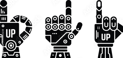 Thumb Up Collection Silhouette Icon Set Thumbs Up Typography Silhouette Icon Pack