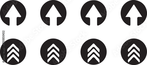 Collection of upward pointing arrows in circles