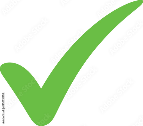 A green check mark on a white background Vector