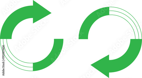 A pair of green recycling arrows on a white background Vector