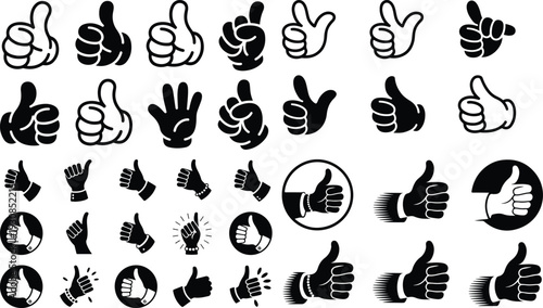 Thumbs Up Typography Silhouette Icon Pack