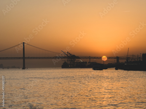 sunset over the river