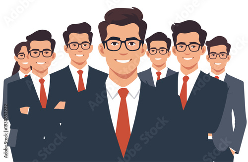 business, squadra, persone, uomo, donna, gruppi, uomini d'affari, uffici, lavoro d'equipe, addicersi a, lavoro, persona, partenariato, vettoriale, avatar, di successo, successo, sorriso, illustrazione
